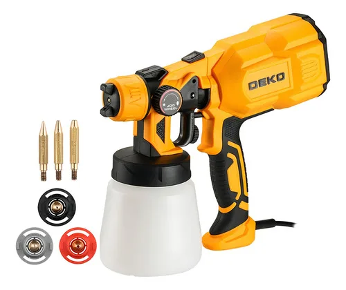 Pistola De Pintura Hvlp Deko Portátil 800ml 3 Bicos 550w Preto 127v
