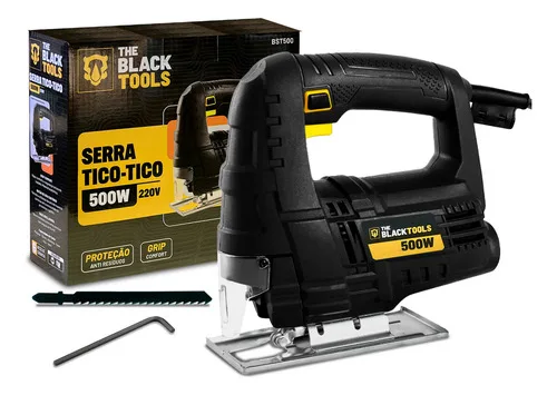 Serra Tico Tico Profissional 500W 3000 Gpm Cor Preto Ângulo De 45° Com Acessórios Bst500 The Black Tools