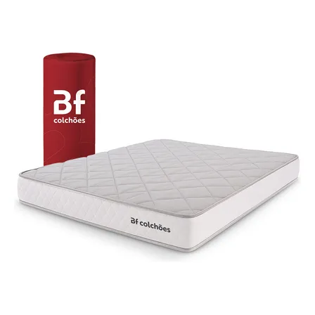 Colchão Casal Ortopédico De Espuma D33 A Vácuo 138x188cm Bf Colchões Branco