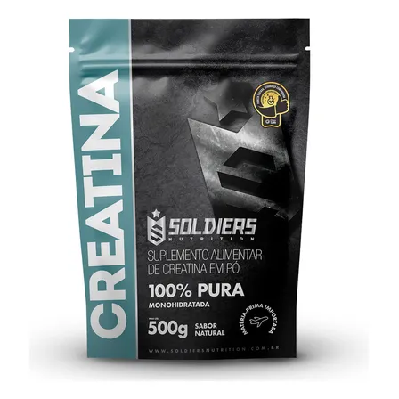 Creatina Monohidratada 600g Soldiers Nutrition 100% Pura Importada Performance Músculo Treino Sem Sabor