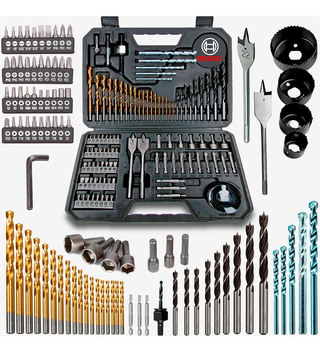 Bosch kit Jogo Maleta Titanio 103 Peças Brocas Pontas Bits