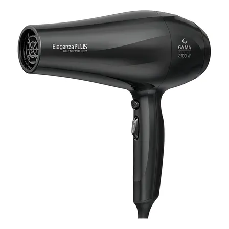 Secador De Cabelo Gama Eleganza Plus Ceramic Íon 3 Níveis Cor Preto