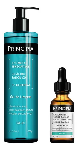 Principia Kit Anti-acne Gel De Limpeza + Sérum Mix-01 Todo Tipo De Pele