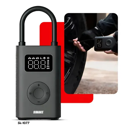 Mini Compressor Digital Simake Bomba De Encher Pneus Portátil Para Carro Bicicleta Motocicletas Cor Preto Com Calibrador