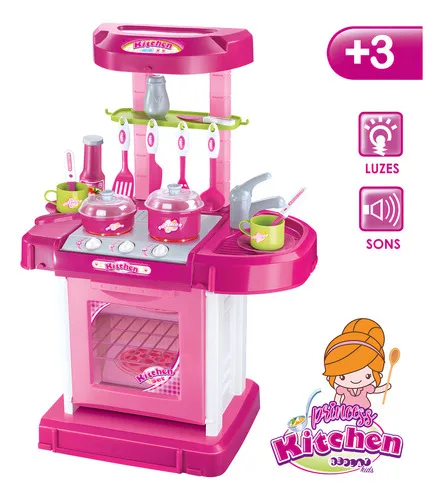 Cozinha Infantil Brinquedo C/ Som e Luz Princess Replay Kids