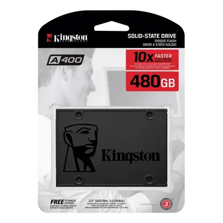 Ssd Kingston 480GB Sata III A400 SA400S37/480G Preto