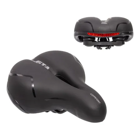 Banco Bike Selim Bicicleta Gta Comfort Gel Tech Refletor Elastomero Preto 10 Cm 20 Cm