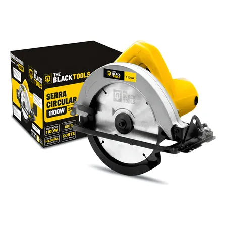 Serra Circular Profissional The Black Tools Btc1000 7.1/4 Pol. 185mm 1100w 50hz/60hz Com Disco Madeira Amarelo 127v 5060 Hz/hz
