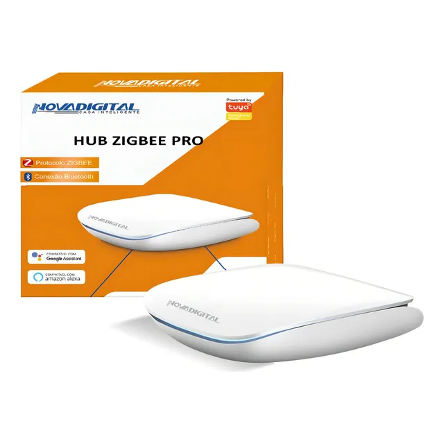 Hub Zigbee Novadigital Conexão Wifi Sem Fio Bluetooth Tuya Smart Life Hzn-pro Branco