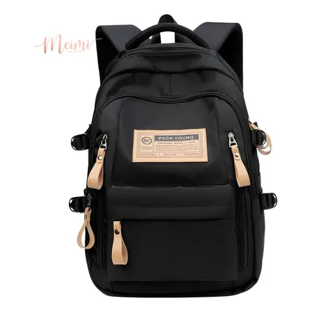 Mochila Escolar Meimi Amores Preto Capacidade para Notebook 15.6"