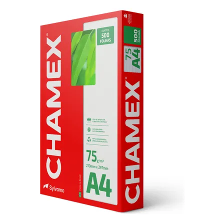 Papel Sulfite Profissional Chamex A4 75g 210x297mm - Pacote 500 Folhas Premium