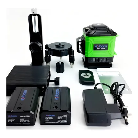 Nível Laser 3D Exbom 12 Linhas Verde Recarregável 360° 25m