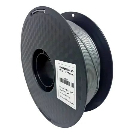 Filamento De Impressora 3d Petg 1,75mm Rolo 1kg Masterprint Cor Prata