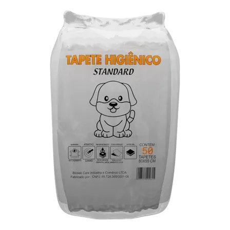 Tapete Higiênico 50 Unidades (60x55) Descartável Manta Fralda Absorvente Gel Para Cachorro Pet Cão Branco