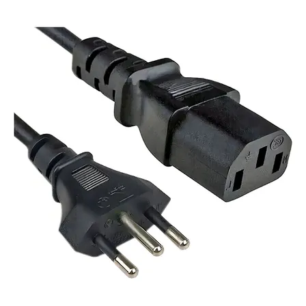 Cabo De Força Energia Tripolar 1,5m Para Fonte Monitor Pc Preto