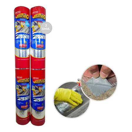 Kit 2 Manta Asfaltica Auto Adesiva Aluminizada - 90cm X 10m