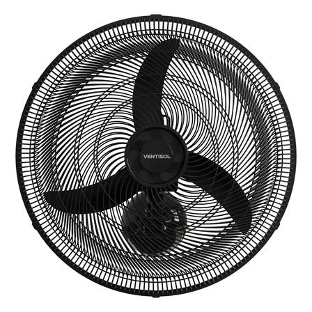 Ventilador Oscilante De Parede Ventisol New 3 Pás 50cm 1300rpm Preto 50 Cm 60 127v Plástico