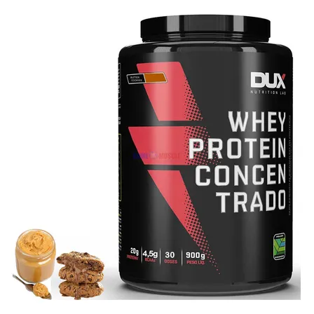 Dux Nutrition Whey Protein Concentrado Pote 900g Sabor Butter Cookies