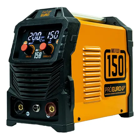 Máquina De Solda Multiprocesso Mig Flex 150a Pró Euro Bivolt Mig Sem Gás Mma Tig 60hz Laranja/preto 127/220v