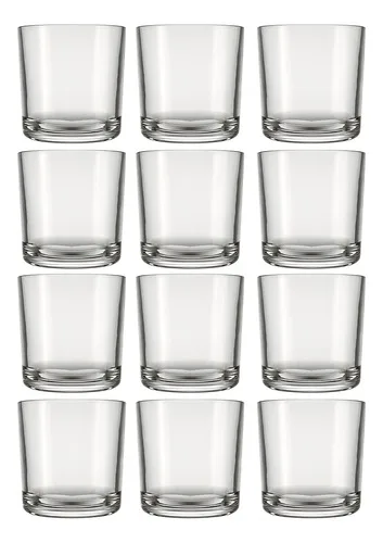 Jogo De 12 Copos De Vidro Para Whisky Bar Rocks 265ml Nadir