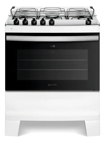 Fogão 5 Bocas Branco Com Mesa Inox Atlas Agile Up