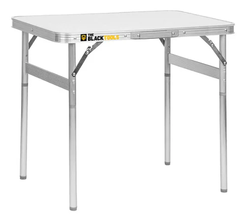 Mesa Pequena Dobrável Camping Alumínio 60x45cm Vira Maleta Cor Prateado