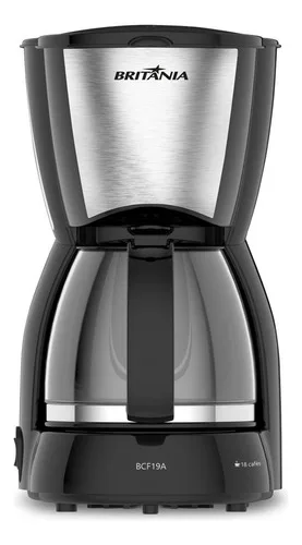 Cafeteira Britânia 18 Cafezinhos Bcf19a Jarra De Vidro 550w Cor Preto