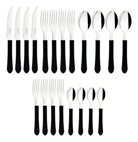 Faqueiro 20 Peças Leme Preto Tramontina