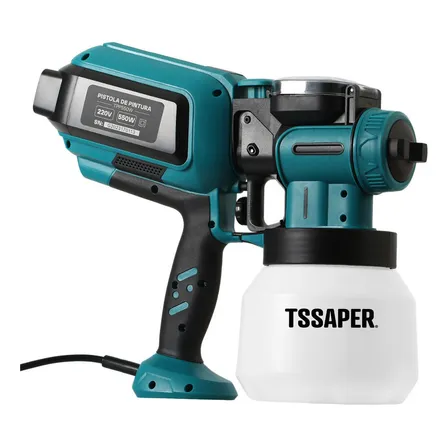 Pulverizador Pistola Pintura Elétrica 550w 3 Bicos Tssaper Cor Azul-petróleo