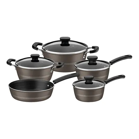 Jogo De Panelas Antiaderente 5 Pçs Sicília Tramontina Avelã