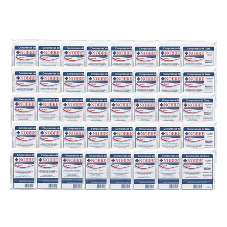 Compressa De Gaze Estéril 13 Fios Nobre 500 Unidades (50 Pacotes C/10) Branco
