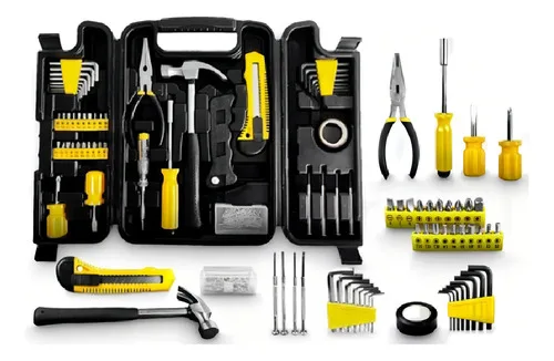 Kit Ferramentas 200 Peças c/ Maleta Titanium - Chaves, Alicates, Martelos, Serra - Aço Carbono - DIY Oficina Casa