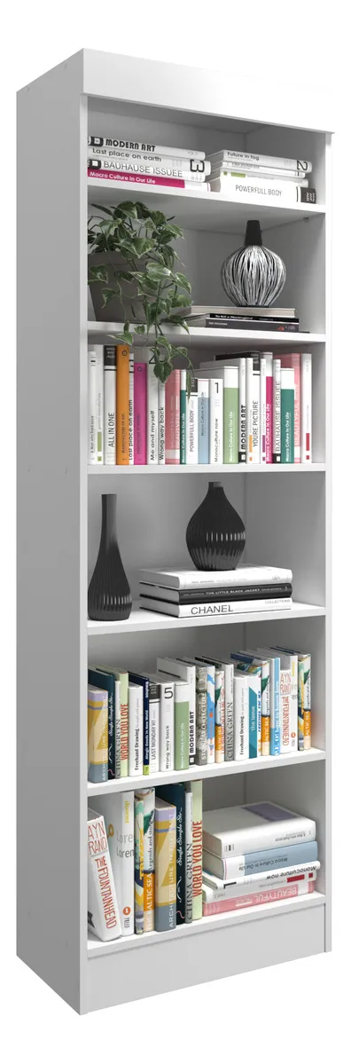 E-led Richl092 Estante Para Livro Com 6 Prateleiras Multiuso Armario Organizado Cor Branco