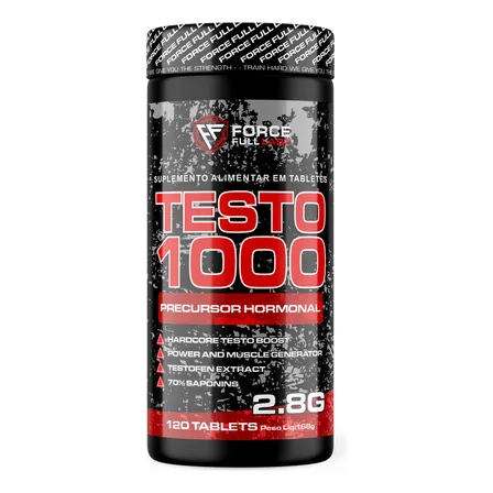 Testo 1000 100% Feno Grego 450mg, Boro, Vit B6, B12 Capsulas Premium Puro 120 Tabs - Force Full Labz