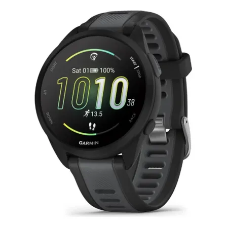 Garmin Forerunner 165 Smartwatch, Tela AMOLED 43mm, Pulseira Esportiva Preto, Compatível com Android/iOS, GPS Integrado e Resistente à Água 5 ATM