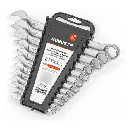 Jogo Chaves Combinadas Gedore Robust S09105012 06-22mm 12 Peças Cromado