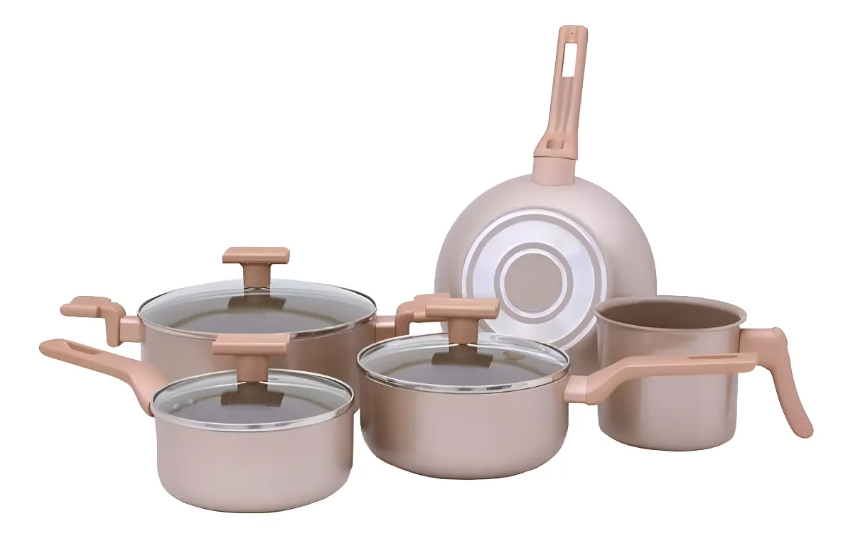 Conjunto De Panelas Sartin Champ 5 Pçs Cerâmica Mimo Style