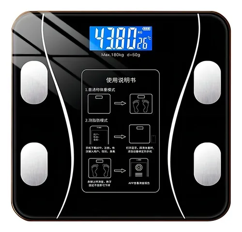 Balança Bioimpedância Com Bluetooth Display De Lcd Vidro