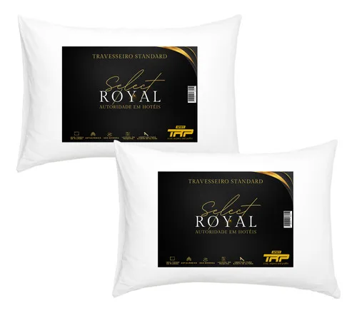Kit 2 Travesseiros Select Royal Toque De Plumas Linha Hotel Cor Branco