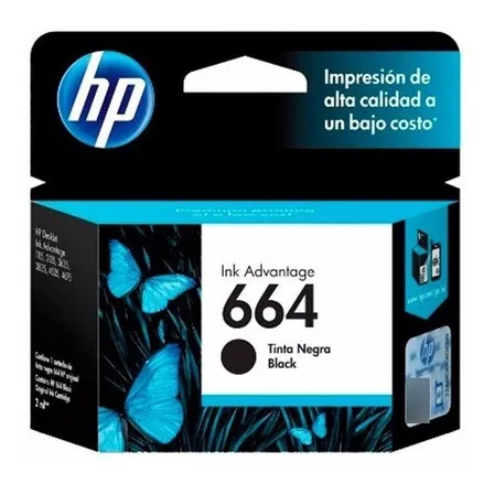 Cartucho De Tinta Preta Hp Advantage 664 De 2 Ml