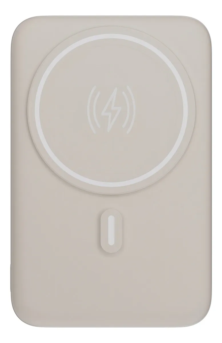 Carregador Portátil Power Bank Indução 10.000 Magsafe Com Suporte Dobrável Geonav Off White