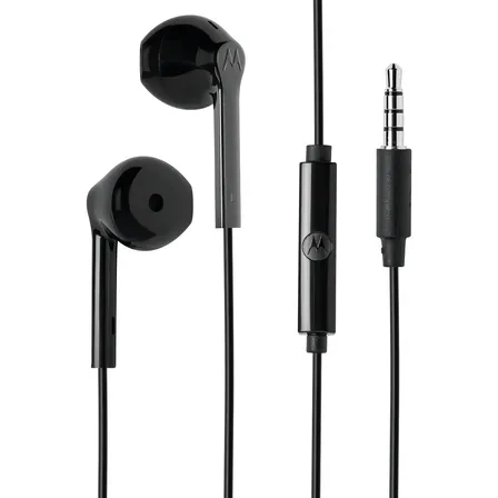 Fone De Ouvido In-ear Motorola Earbuds Com Fio Conector 3.5mm Com Microfone Preto