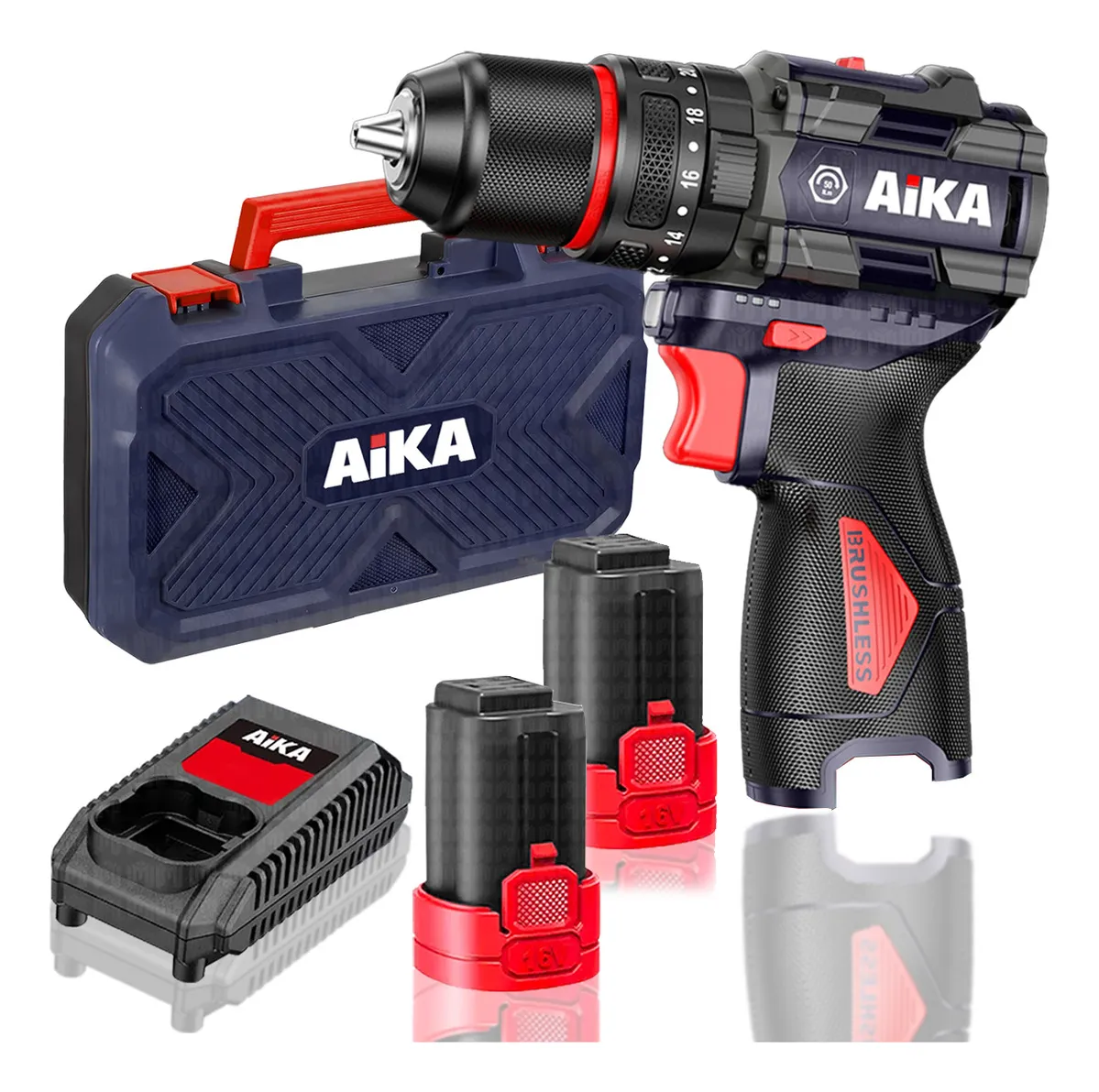 Furadeira Parafusadeira Impacto Aika 16v Ad-dr10a 2 Baterias