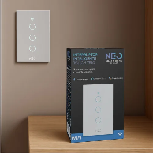 Interruptor Inteligente Smart Wi-fi 2.4 Ghz Alexa Google 3 Botões 4x2 Bivolt Branco Cod: 291990392 Dimmer Neo Avant