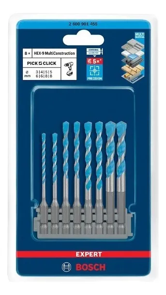 Jogo De Brocas Bosch Expert Hex-9 Multiconstruction