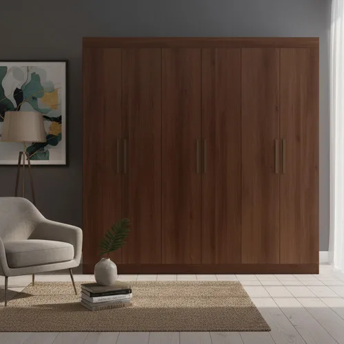 Guarda-roupa Casal Bartira Ville Com 6 Portas E 2 Gavetas Cor Café