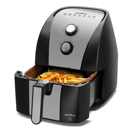 Air Fryer Bfr51 5,5l Antiaderente Gold Com Controle De Temperatura E Potência De 1500w Cor Preto Britânia 220v