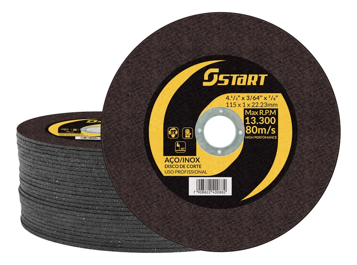 Disco De Corte Fino Inox 4.1/2 X 1,0 Esmerilhadeira 50 Pçs