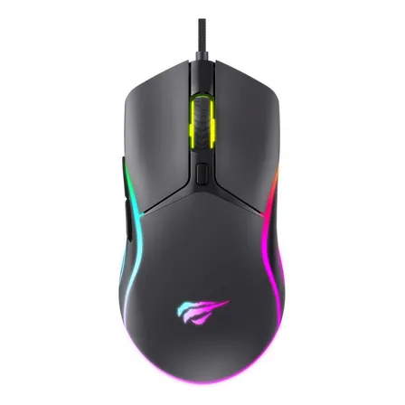 Mouse Gamer Havit Ms1029 7200 Dpi 6 Botões Rgb Preto