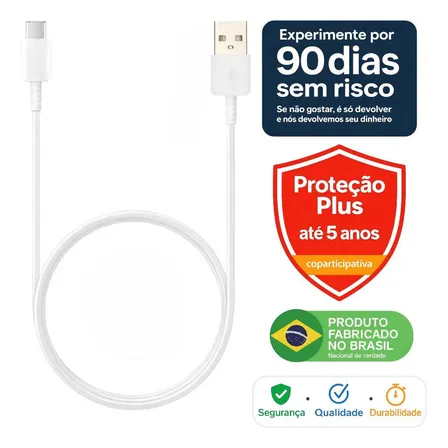 Plus Do Brasil Cabo Usb Turbo Tipo C Compativel Com Samsung Galaxy S25 S24 Plus S23 Fe S22 S21 S20 A16 A15 A22 A13 A14 A55 A53 A54 A06 A05s A20 A21 Apple iPhone 17 16 15 Carplay Auto Android Branco